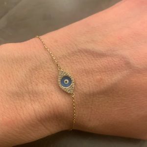 Gold & Diamond Evil Eye Bracelet